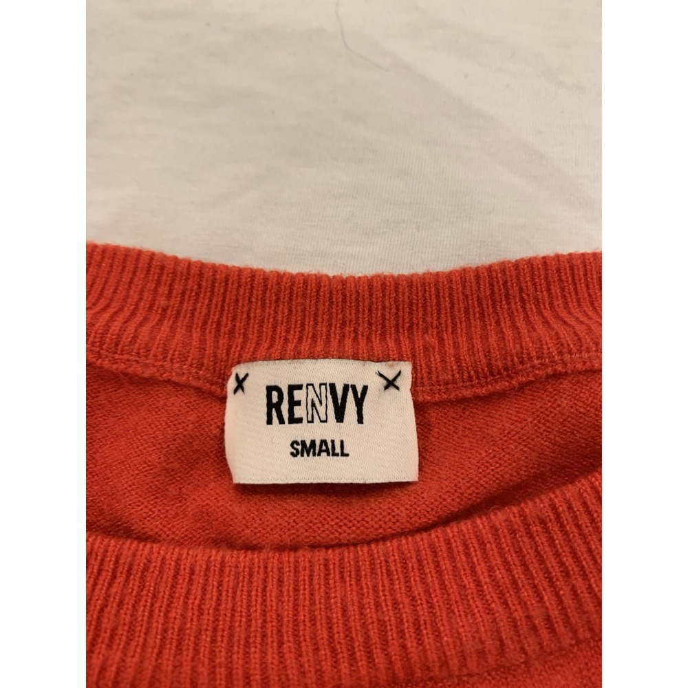 RENVY Red/Orange Ruffle Sleeve Knit Sweater Balletcore Coquette‎ Crop Top Small - Picture 9 of 9